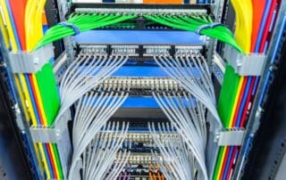 network cables neatly organized.